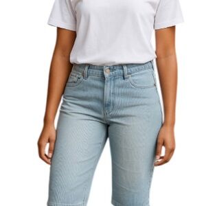 NINE WEST Vintage America Collection Jeans Blue Light Wash Stripe Boho Size 8